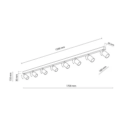Listwy Oświetleniowe|Wszystkie Lampy Sufitowe|TK Tomasz Krywult Listwa sufitowa 8 spotów biała TOP