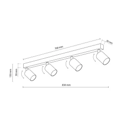 Listwy Oświetleniowe|Wszystkie Lampy Sufitowe|TK Tomasz Krywult Listwa sufitowa 4 spoty biała TOP
