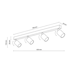Listwy Oświetleniowe|Wszystkie Lampy Sufitowe|TK Tomasz Krywult Listwa sufitowa 4 spoty czarna TOP
