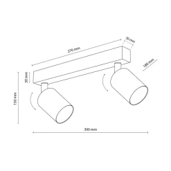 TK Tomasz Krywult Listwa sufitowa 2 spoty czarno-złota TOP