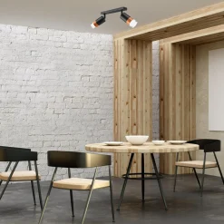 Listwa z 2 reflektorkami regulowana czarna AURORA