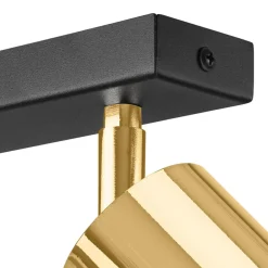 Listwy Oświetleniowe|Wszystkie Lampy Sufitowe| Listwa z 2 reflektorkami regulowana złota AURORA