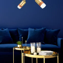 Listwy Oświetleniowe|Wszystkie Lampy Sufitowe| Listwa z 2 reflektorkami regulowana złota AURORA