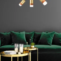 Listwy Oświetleniowe|Wszystkie Lampy Sufitowe| Listwa z 3 reflektorkami regulowana złota AURORA