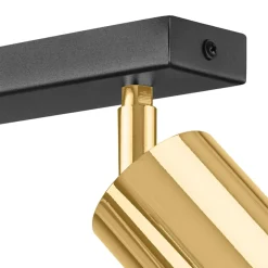 Listwy Oświetleniowe|Wszystkie Lampy Sufitowe| Listwa z 3 reflektorkami regulowana złota AURORA