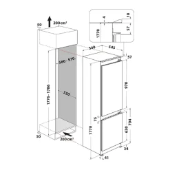WHIRLPOOL Lodówka do zabudowy 6 zmysł WHC18T322