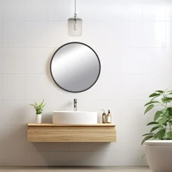 Lustra Dekoracyjne|Lustra Łazienkowe|inny Lustro łazienkowe okrągłe czarne TORRE 60 cm