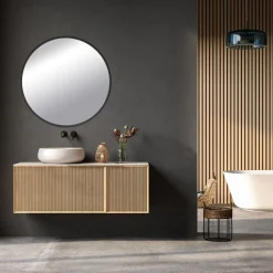 Lustra Dekoracyjne|Lustra Łazienkowe|inny Lustro łazienkowe okrągłe czarne TORRE 80 cm