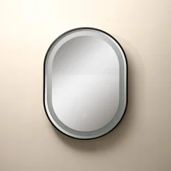 inny Lustro łazienkowe z oświetleniem LED czarne 50x70 cm