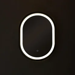 inny Lustro łazienkowe z oświetleniem LED czarne 50x70 cm