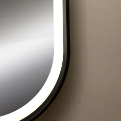 inny Lustro łazienkowe z oświetleniem LED czarne 50x70 cm