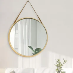 Lustra Dekoracyjne|Lustra|inny Lustro okrągłe brązowe 59 cm