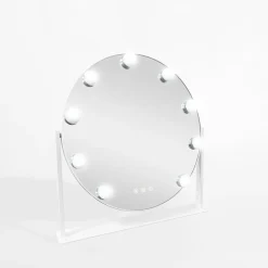 inny Lustro okrągłe z lampkami LED białe 44 cm