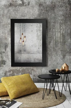 Lustra Dekoracyjne|Lustra| Lustro w czarnej ramie PIKO 63x83 cm
