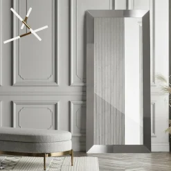 Lustro w srebrnej ramie MILANO 74x134 cm