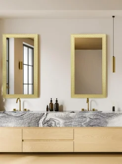 Lustra Dekoracyjne|Lustra|inny Lustro w złotej ramie DIAME 76x136 cm