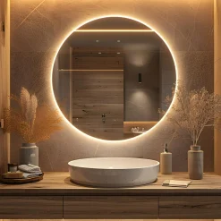 inny Lustro z oświetleniem LED okrągłe MILA 60 cm