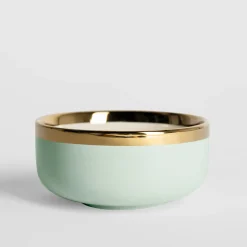 Miski, Patery I Półmiski| Miska porcelanowa jasna zieleń AURORA GOLD 500 ml