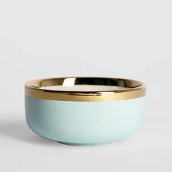 Miski, Patery I Półmiski| Miska porcelanowa miętowa AURORA GOLD 500 ml