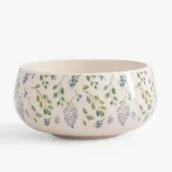 Miski, Patery I Półmiski|inny Miska porcelanowa w zielono-niebieskie kwiaty 660 ml