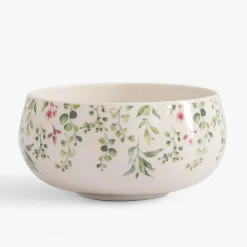 Miski, Patery I Półmiski|inny Miska porcelanowa w zielono-różowe kwiaty 660 ml