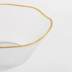 Miski, Patery I Półmiski| Miska szklana ze złotym rantem 21x9 cm