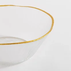 Miska szklana ze złotym rantem 15x5,5 cm