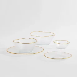 Miska szklana ze złotym rantem 15x5,5 cm