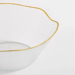 Miska szklana ze złotym rantem 28x11,5 cm