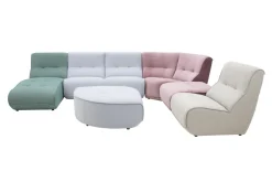 Inspire Modułowy narożnik kolorowy z pufą i leżanką FAMILY