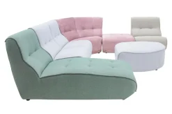 Inspire Modułowy narożnik kolorowy z pufą i leżanką FAMILY