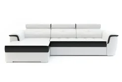 Narożniki|Exline Narożnik biało-czarny AVERSA lewy