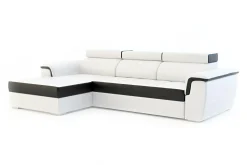 Narożniki|Exline Narożnik biało-czarny AVERSA lewy