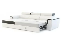 Narożniki|Exline Narożnik biało-czarny AVERSA lewy