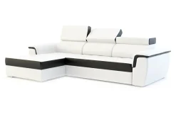 Narożniki|Exline Narożnik biało-czarny AVERSA lewy