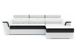 Exline Narożnik biało-czarny AVERSA prawy