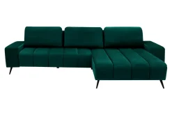 Fresh Narożnik butelkowa zieleń VELVET NEW prawy