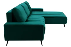 Fresh Narożnik butelkowa zieleń VELVET NEW prawy