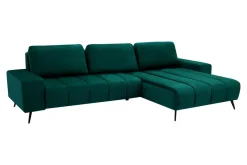 Fresh Narożnik butelkowa zieleń VELVET NEW prawy