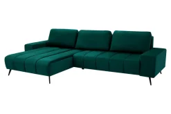 Narożniki|Fresh Narożnik butelkowa zieleń VELVET NEW lewy