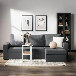 Exline Narożnik ciemnoszary z 2 pojemnikami FLAT