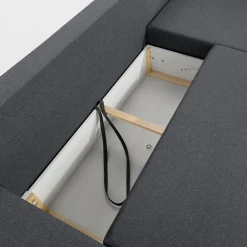 Exline Narożnik ciemnoszary z 2 pojemnikami FLAT