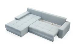 Narożniki|Exline Narożnik duży rozkładany jasnoszary AZURRO NEW