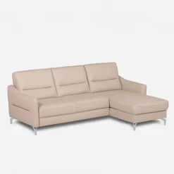 Narożniki|inny Narożnik jasnobeżowy z nóżkami w chromie FARO prawy