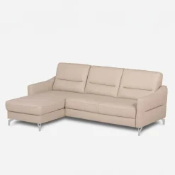 inny Narożnik jasnobeżowy z nóżkami w chromie FARO lewy