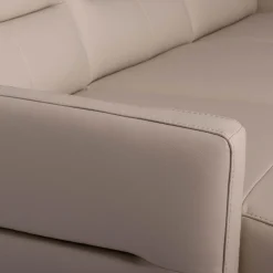 inny Narożnik jasnobeżowy z nóżkami w chromie FARO lewy