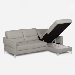 Narożniki|inny Narożnik jasnoszary z nóżkami w chromie FARO prawy