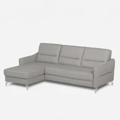 inny Narożnik jasnoszary z nóżkami w chromie FARO lewy