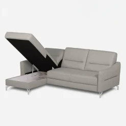 inny Narożnik jasnoszary z nóżkami w chromie FARO lewy