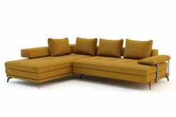 Instilo Narożnik musztardowy z wysuwanym siedziskiem FLORENCE prawy